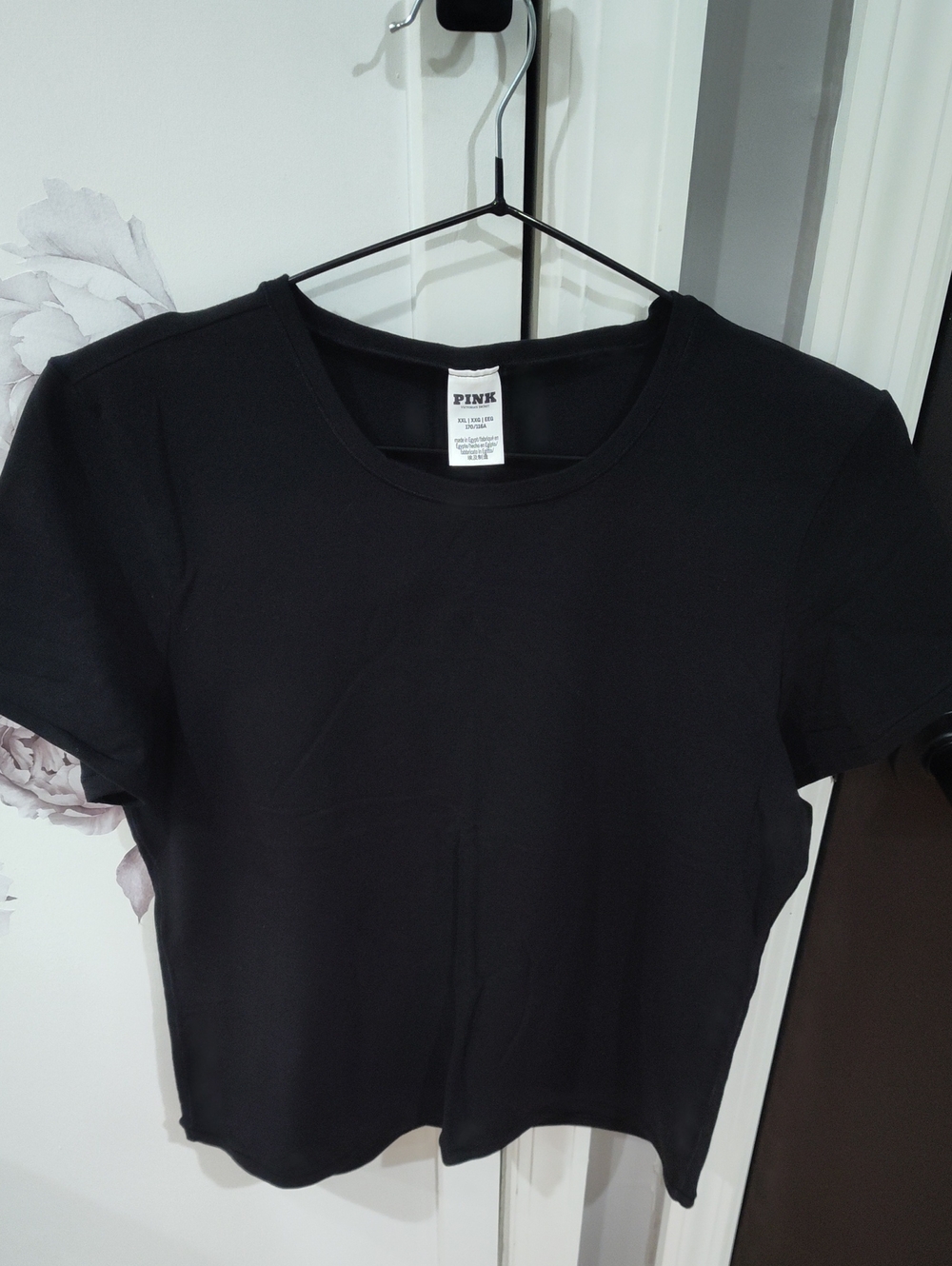 PINK Victoria's Secret Black Short Sleeve Crewneck Tee